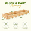 Natural Wooden Raised Garden Bed with Divider 96"L X 24"W x 10"H