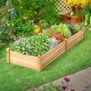 Natural Wooden Raised Garden Bed with Divider 96"L X 24"W x 10"H
