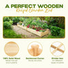 Natural Wooden Raised Garden Bed with Divider 96"L X 24"W x 10"H
