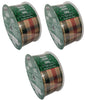 3-Pack Kirkland Wire-Edged Holiday Plaid Red, Gold, Green Ribbon 2.5-inch W X 50 Yards