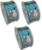 3-Pack Kirkland Signature Wire-Edged Blue Snowman Holiday Scene 2.5-inch W X 50 Yards