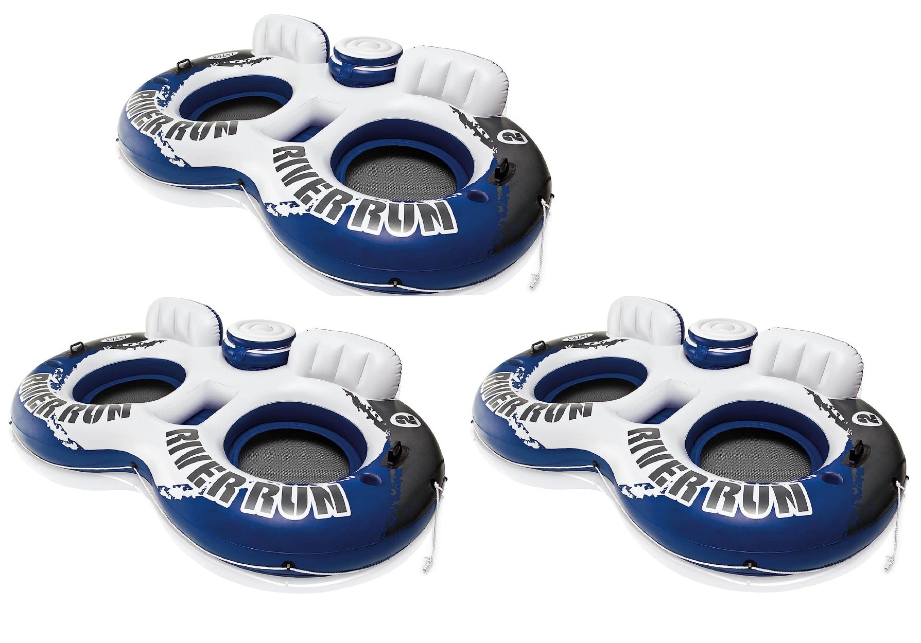 Intex River Run II 2-Person Water Tube w/ Cooler and Connectors (3 Pack)