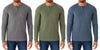 Member's Mark Men's Long Sleeve LARGE Thermal Henley Green/Blue/Grey 3-Pack