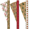 Kirkland Double-Sided Gift Wrap 3 Rolls Christmas Wrap 270 sq ft Brown/Red/White