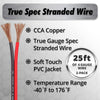 InstallGear 10 Gauge Power or Ground Wire Red/Black Wire 25-Feet Each