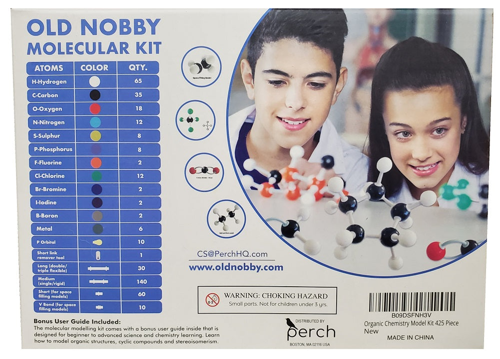 Color Nobby Model Kit OLD NOBBY Organic Chemistry Set Molecular Model Kit 425-Pieces | My ...