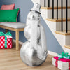 Member's Mark 36-inch Silver Mirror Disco Snowman with Hat and Scarf Decor