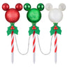 Disney Magic Holiday Mickey Mouse ColorMotion LED Pathway Stakes White 3-Pack