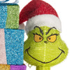 The Grinch Holding Presents Lighted Tinsel Holiday Yard Sculpture Pre-Lit 2.5FT