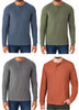 Member's Mark Men's Long Sleeve LARGE Thermal Henley Rust/Green/Blue/Grey 4-Pack