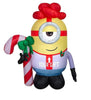 Gemmy 6.5Ft. Tall Minion Stuart Holding Candy Cane Inflatable Holiday Decoration