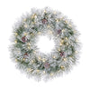 Holiday Living 30-in Snowy Berkshire Pre-Lit Artificial Wreath Battery-Operated