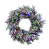 Holiday Living 26-inch Frost Berry Pre-Lit Artificial Wreath Battery-Operated