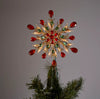 GE 9.5-in Pre-Lit Snowflake Jewel Christmas Tree Topper Gold/Green/Red