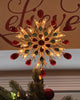 GE 9.5-in Pre-Lit Snowflake Jewel Christmas Tree Topper Gold/Green/Red