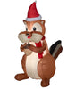 Gemmy 6.5-FT Animated Chipmunk in Santa Hat with Acorn Christmas Inflatable