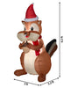Gemmy 6.5-FT Animated Chipmunk in Santa Hat with Acorn Christmas Inflatable