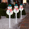 Gemmy Orchestra of Lights 3 LED Multicolor Snowman Christmas Pathway Markers