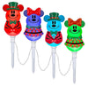 Gemmy Disney Color Changing LED Mickey & Minnie Christmas Pathway Stakes Set of 4