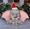 Gemmy LED Sitting Dumbo in Santa Hat Holiday Decor 3ft X 2ft