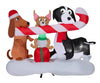 Holiday Living Dogs Sharing a Big Candy Cane Holiday Scene Inflatable 6FT-Wide