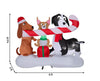 Holiday Living Dogs Sharing a Big Candy Cane Holiday Scene Inflatable 6FT-Wide