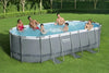 Bestway 561CDE Power Steel 18FT x 9FT x 48IN Oval Above Ground Swimming Pool Set