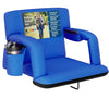 Alpcour Portable Reclining 21-inch Wide Stadium Seat with Armrests Royal Blue