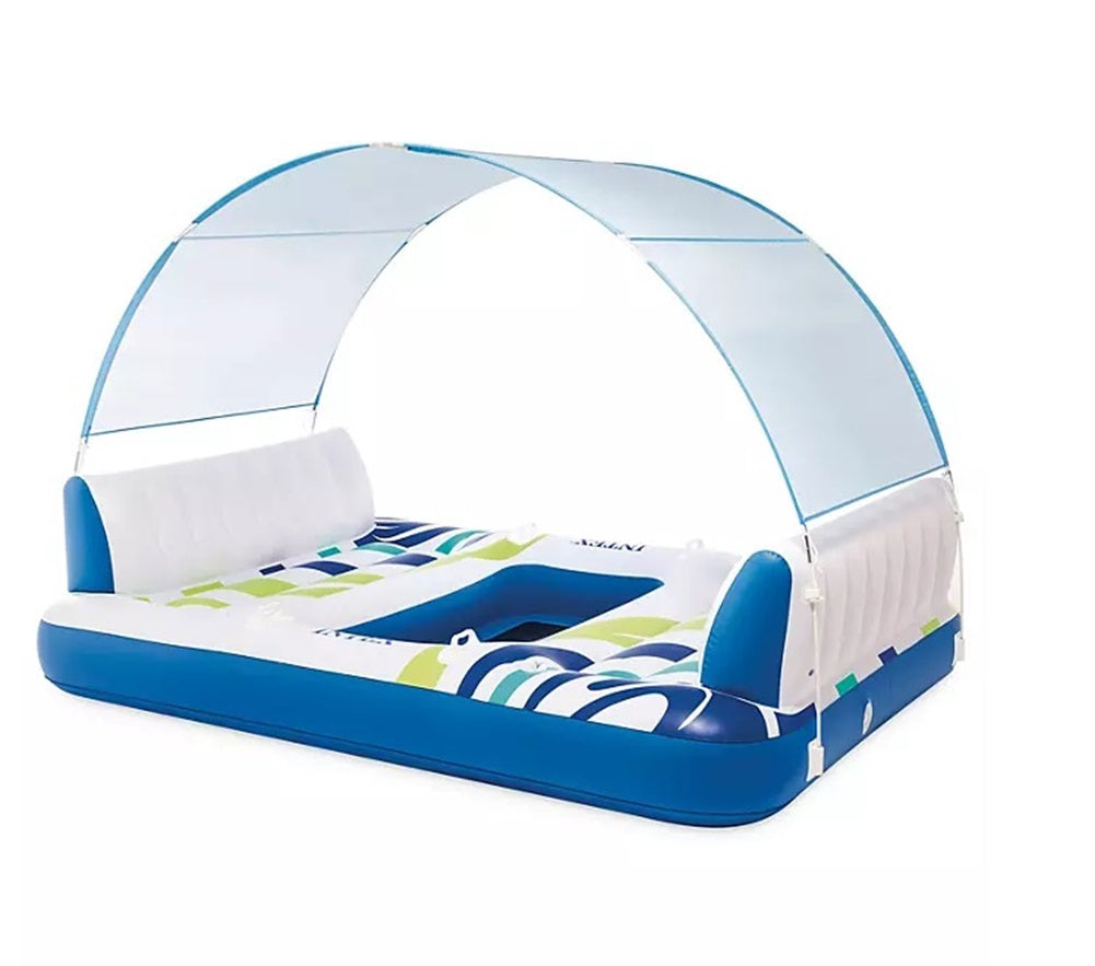 Inflatable Seashell Intex Intex 57252S Sea Breeze Inflatable Floating Island with Canopy 93in x ...