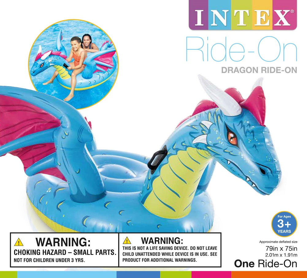 Intex 57563EP Dragon Ride-On Inflatable Float 79in x 75in | My Quick Buy