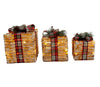 Holiday Living 3-Piece Freestanding LED Rattan Giftboxes Set 11", 9.5", 7.5"