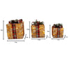 Holiday Living 3-Piece Freestanding LED Rattan Giftboxes Set 11", 9.5", 7.5"