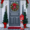 Holiday Living 41-inch Freestanding Red Metal Mailbox Yard Decoration with Bow