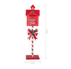 Holiday Living 41-inch Freestanding Red Metal Mailbox Yard Decoration with Bow