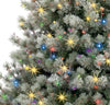 GE 7.5-ft Flocked Carolina Pine Pre-lit Artificial Christmas Tree LED Lights