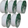 5pk-Kirkland Wire Edged White Sheer Ribbon with Glitter Accents 50 yd X 1.5 in