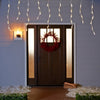GE EnergySmart 150LED Diamond-Cut Icicle Style Warm White Lights White Wire