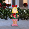 Gemmy 4FT Lighted Cindy Lou Who holding a Wreath Christmas Inflatable