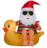 Gemmy 4.5-FT Lighted Santa on a Duck Christmas Inflatable