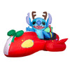 Gemmy Disney 4FT Lighted Stitch in Red Speeder Car Christmas Inflatable