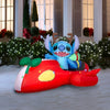 Gemmy Disney 4FT Lighted Stitch in Red Speeder Car Christmas Inflatable