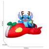 Gemmy Disney 4FT Lighted Stitch in Red Speeder Car Christmas Inflatable