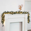 9-FT Ellston Pine Pre-Lit Battery-Operated Artificial Garland Warm White Lights