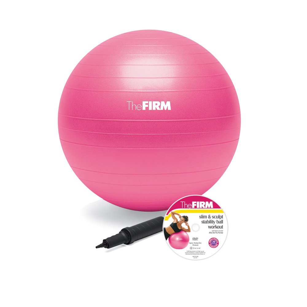 The Firm Slim and Sculpt Stability Ball with DVD, Pink, 55-Centimeter
