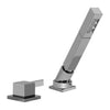 Graff G-6255-LM39B-SN-T Qubic Tre Deck-mounted Handshower with Diverter Set-Trim Only, Steelnox