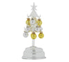Winter Lane Set of 4 Glass Christmas Trees with Silver and Gold Ornaments in Gift Boxes