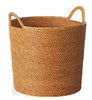 Threshold Rattan Decorative Fall Basket with Tapered Handles Brown 18-in x 18-in
