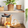 Threshold Rattan Decorative Fall Basket with Tapered Handles Brown 18-in x 18-in