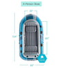 Intex 66324EP Excursion 4 Inflatable Boat Set with Oars and Pump