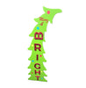 Glitzhome 42-inch Rustic Wooden Merry & Bright Bent Tree Porch Sign (Green)